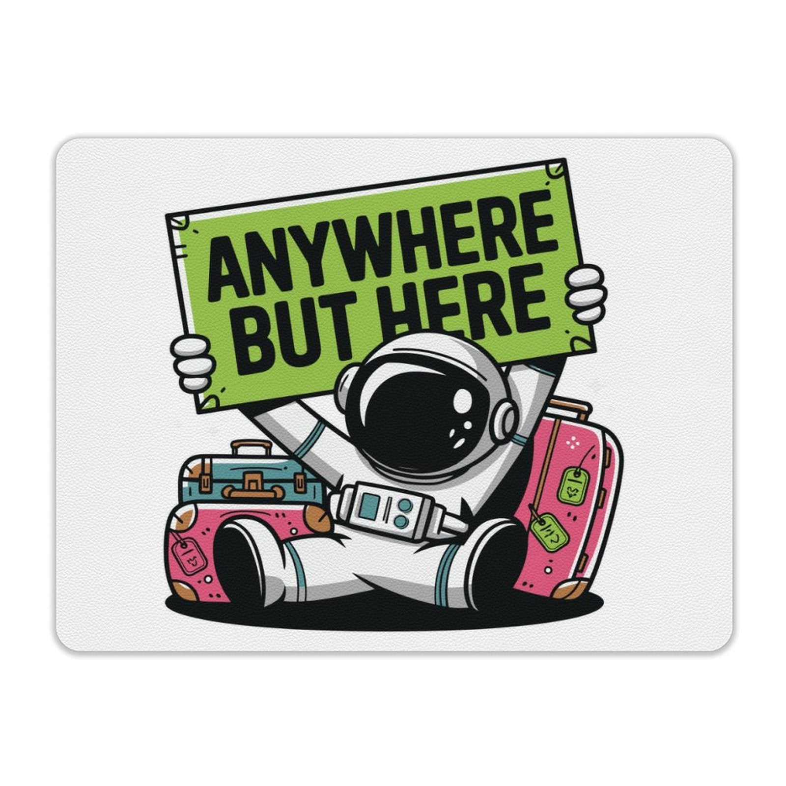 Astronaut, Anywhere But Here Leather Mouse Pad Leather Mouse Pad Printed Offshore Space