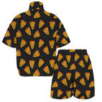 Pizzas Women's Windbreaker Short Set Women's Windbreaker Short Set Food Printed Offshore