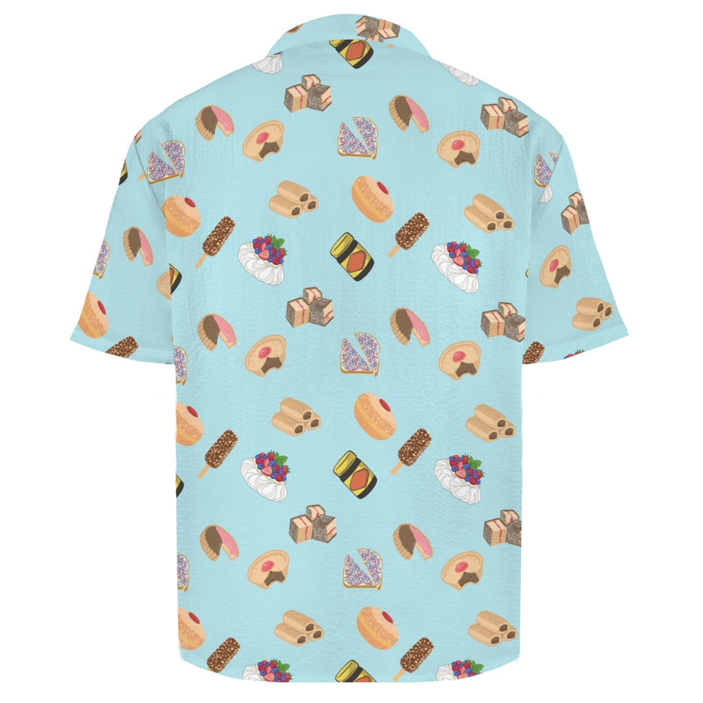 Classic Aussie Food Icons Men's Crinkle Hawaiian Shirt