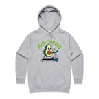 Avo-Cardio, Avocado Treadmill - Womens Hoodie Grey Marle Womens Hoodie Fitness Food Printed In Australia