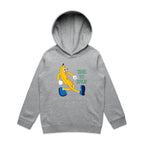 Banana, Time To Split - Kids Hoodie Grey Marle Kids Hoodie Printed In Australia