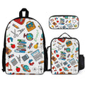 School Time Three Piece Backpack Set white One size Three Piece Backpack Set Printed Offshore
