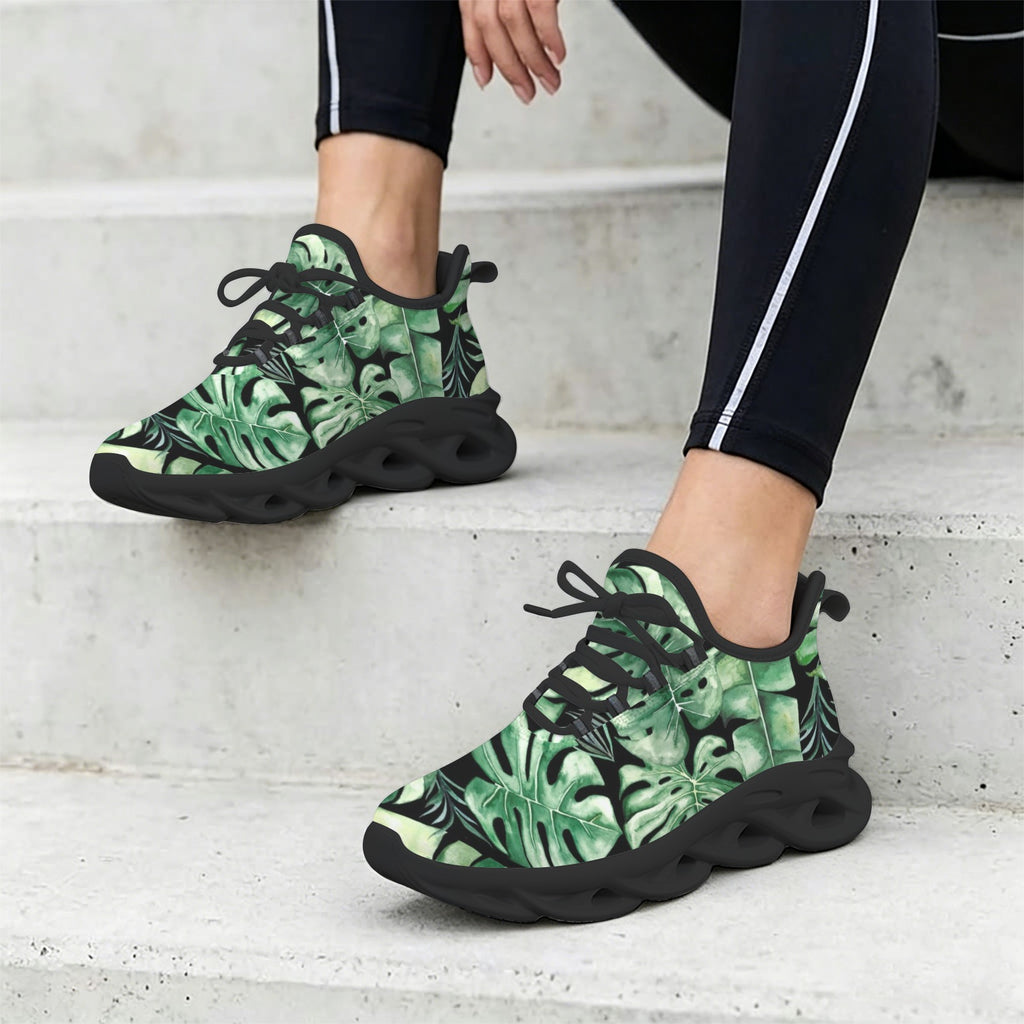 Jungle Leaves Women's Twisted Sole Sneakers