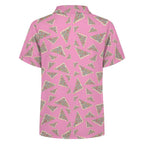 Pink Fairy Bread Kids Youth Short Sleeve Button Up Shirt