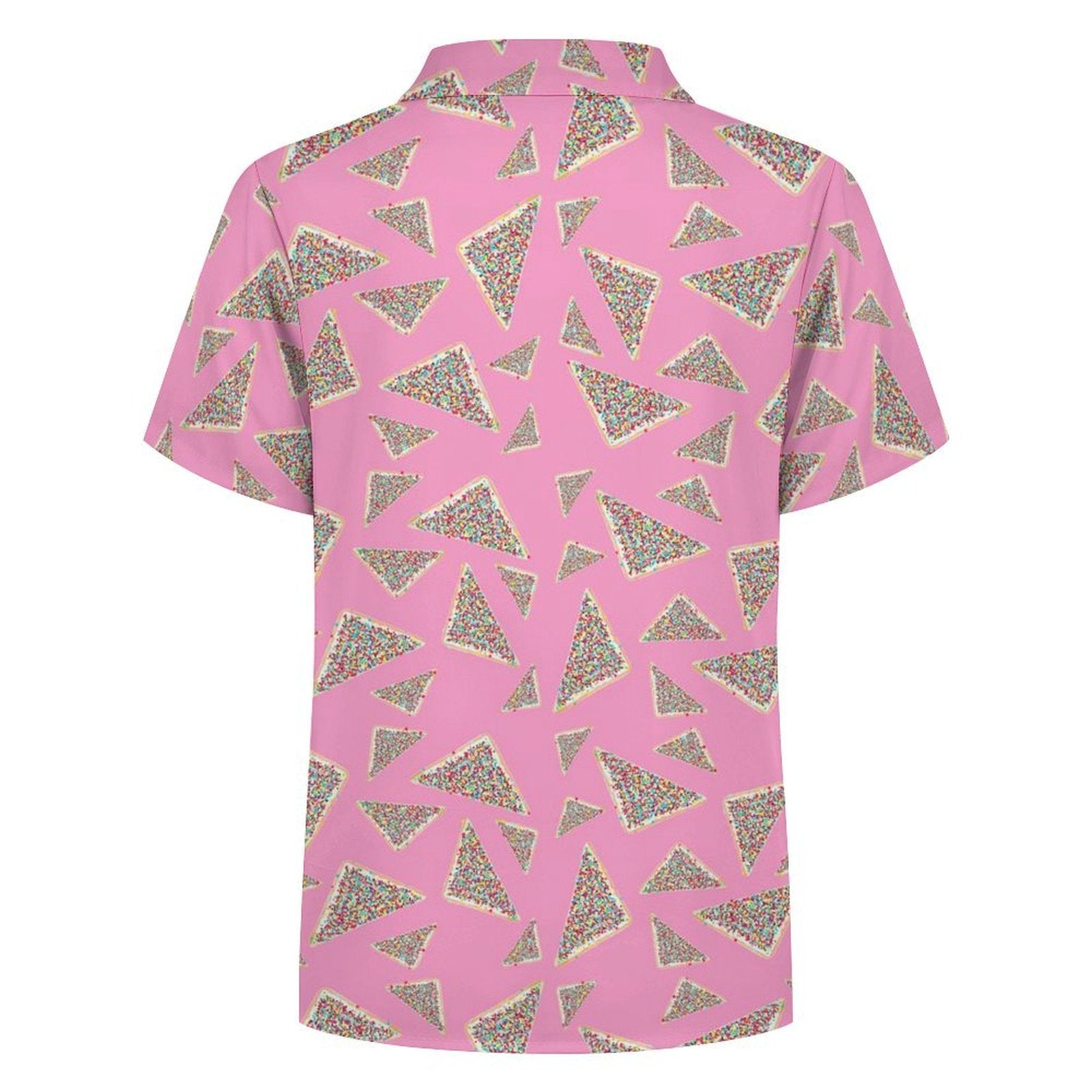Pink Fairy Bread Kids Youth Short Sleeve Button Up Shirt
