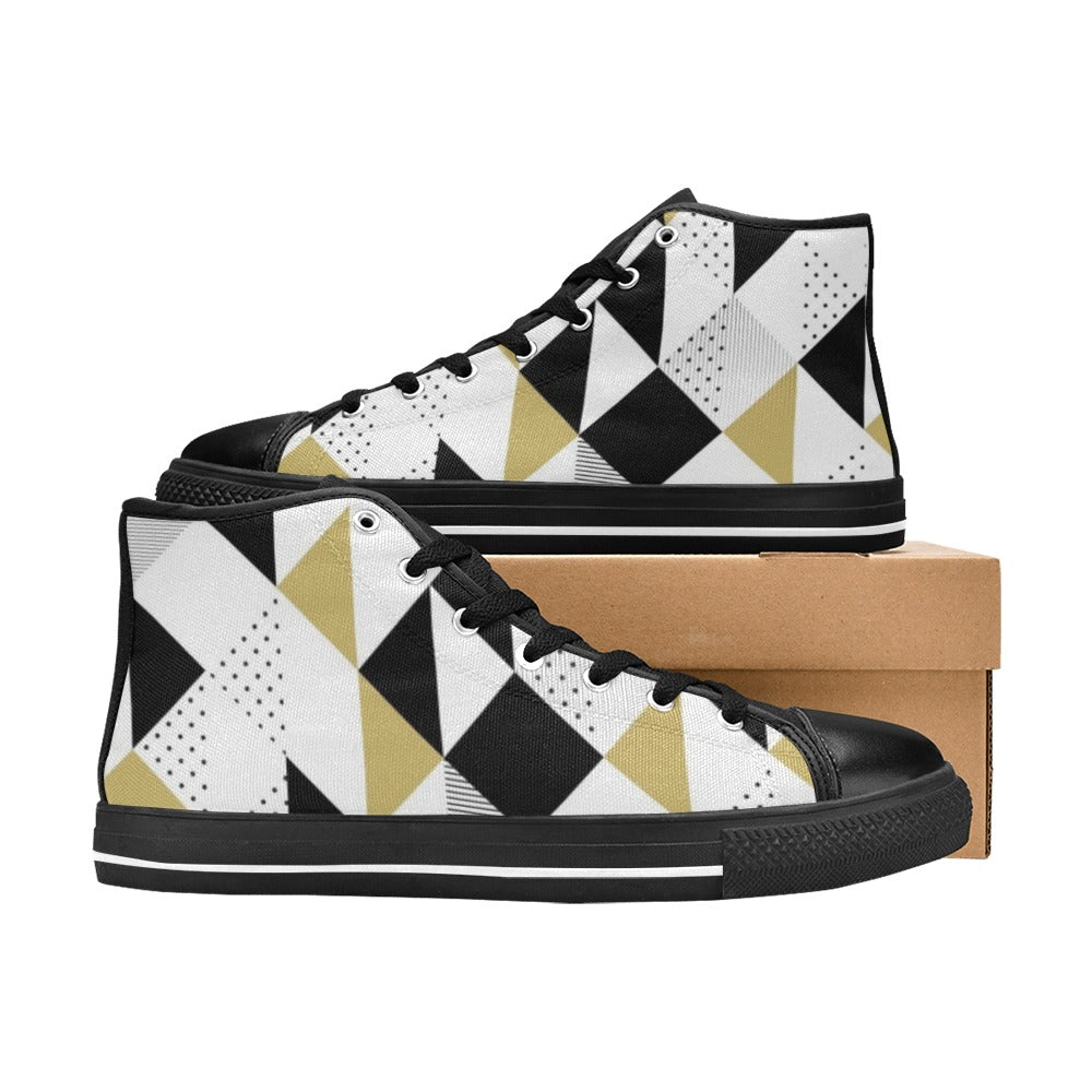 Triangles - Women's High Top Canvas Shoes