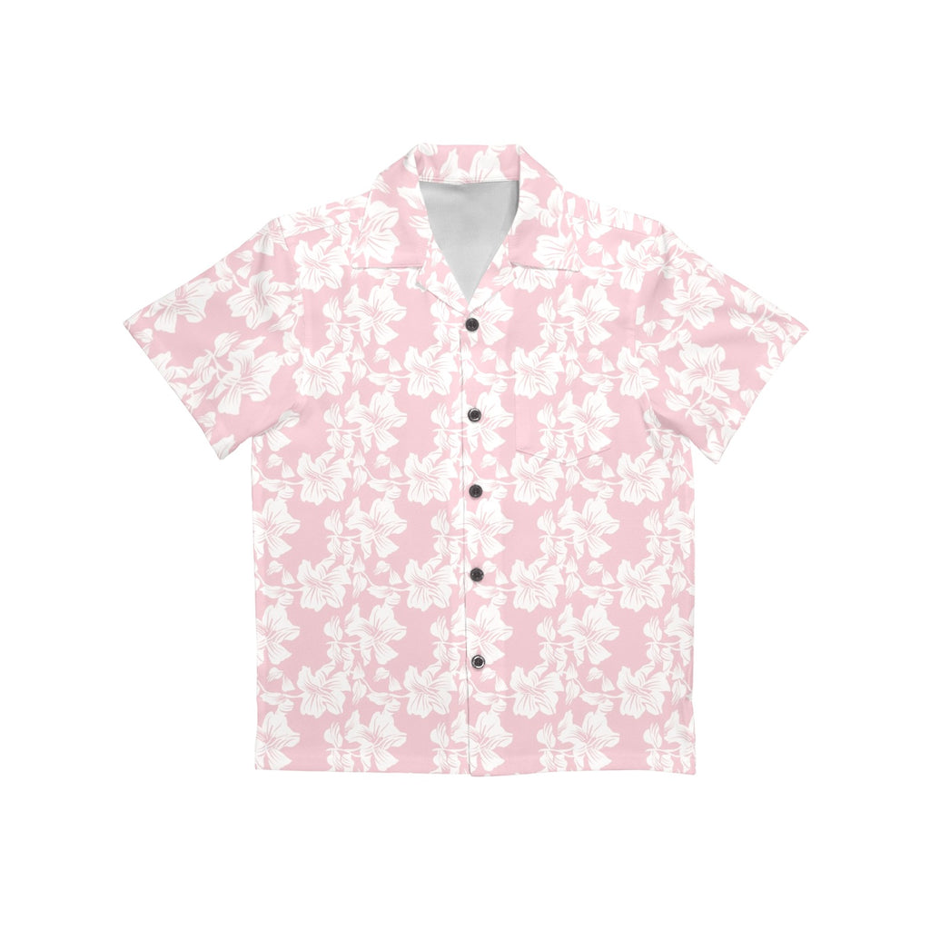 Pink Hawaiian Floral Junior Kids Hawaiian Shirt