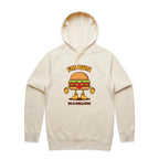 I'm Bun In A Million, Hamburger - Mens Hoodie Ecru Mens Hoodie Food Printed In Australia
