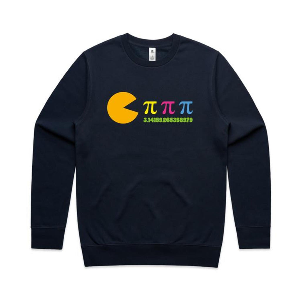 Hungry Pi - AS Colour Stencil Crew Sweatshirt Navy Sweatshirt Games Maths Printed In Australia