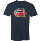 Drive And Surf - Mens T-Shirt Navy Mens T-shirt Printed In Australia Summer Surf