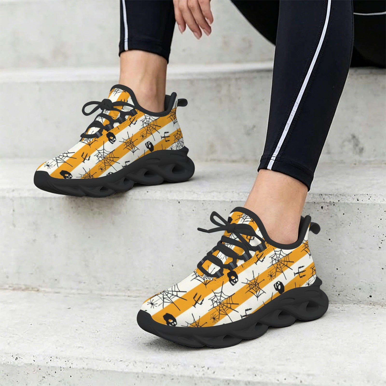 Halloween Stripes Women's Twisted Sole Sneakers