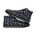 Chess Pattern - Kids High Top Canvas Shoes