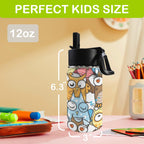 Cartoon Owls 12oz Kids Water Bottle with Straw Lid