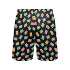 Colourful Cassettes Men's Mid-Length Beach Shorts Men's Mid-Length Beach Shorts Music Printed Offshore Retro