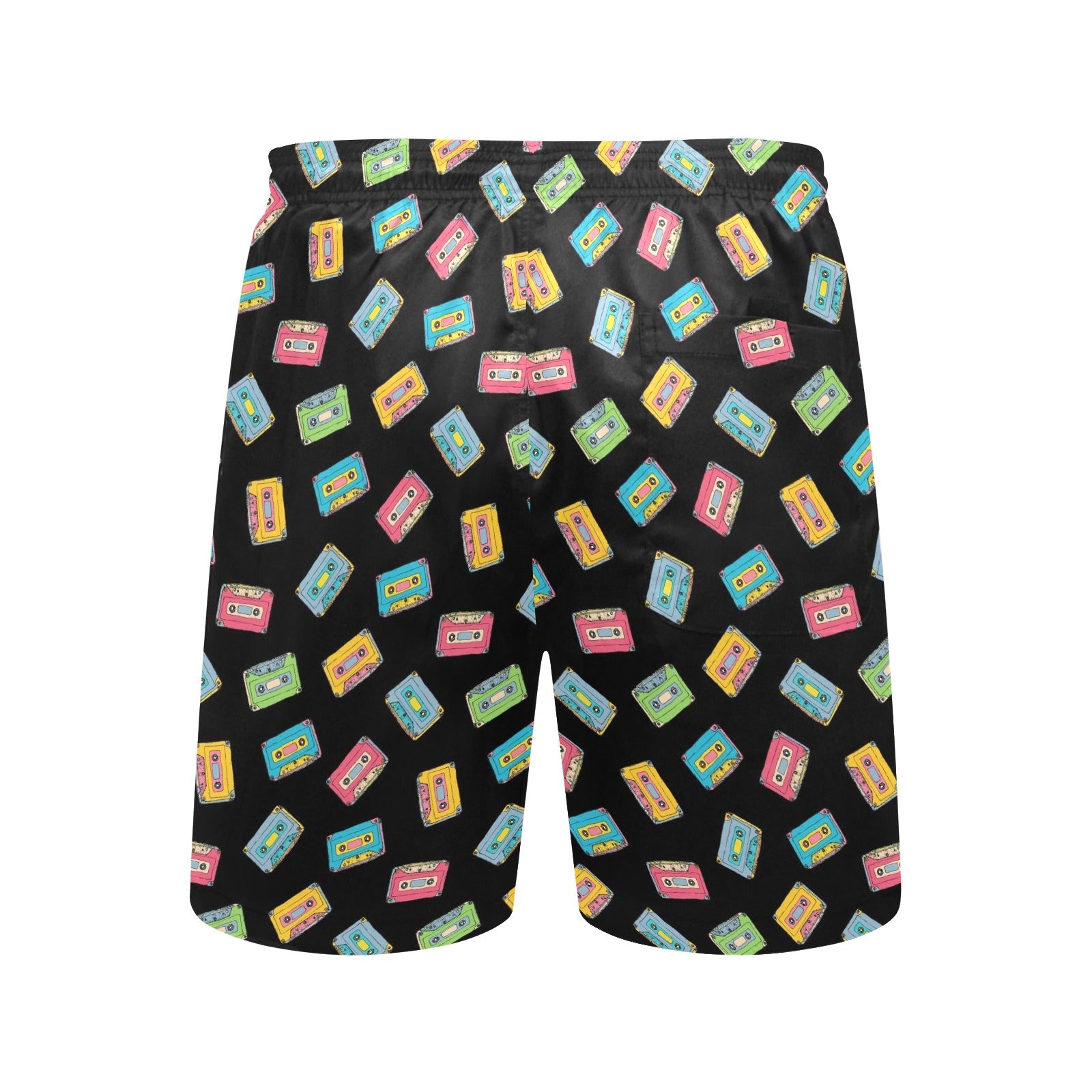 Colourful Cassettes Men's Mid-Length Beach Shorts Men's Mid-Length Beach Shorts Music Printed Offshore Retro