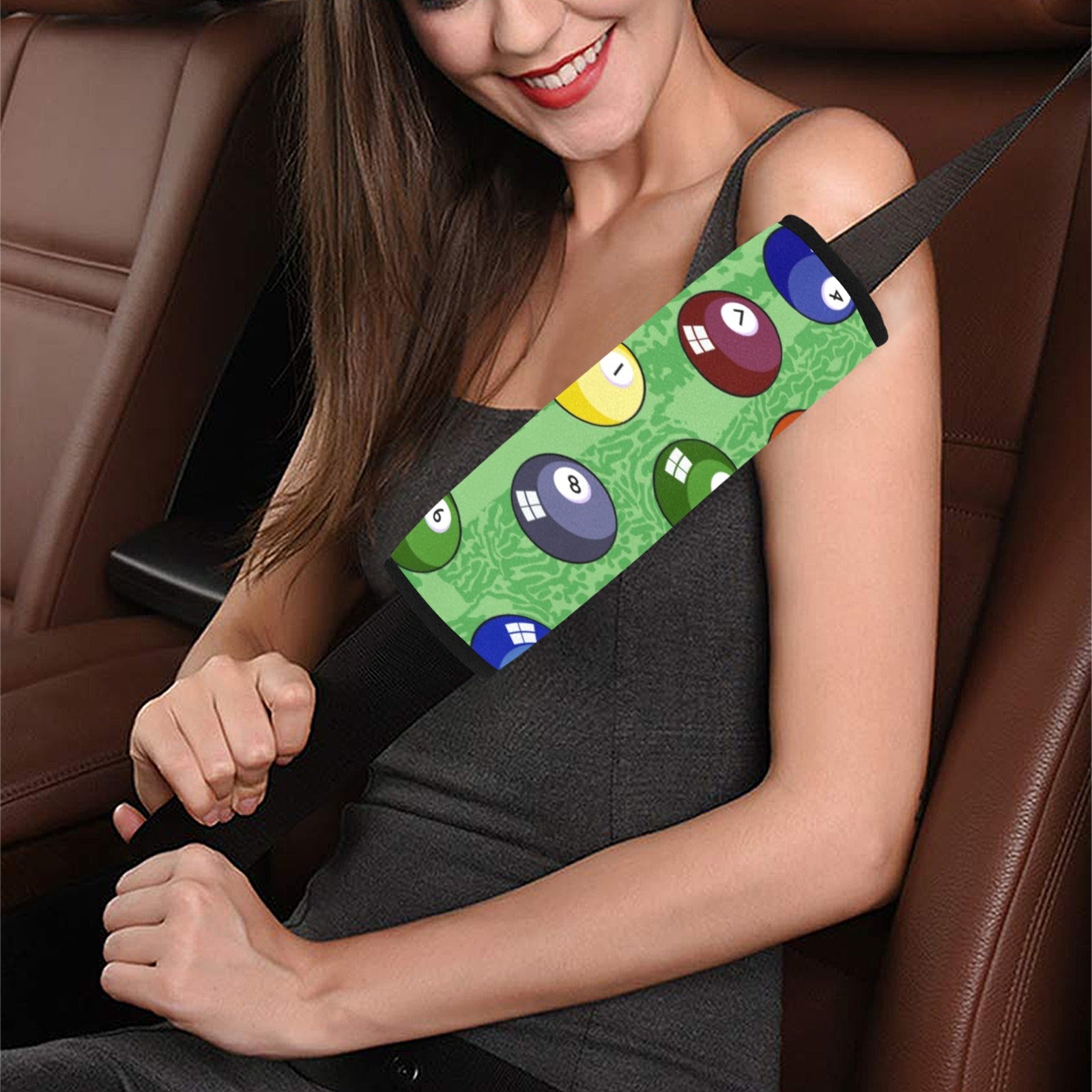 Pool Balls - Car Seat Belt Cover 7''x10'' (Pack of 2)