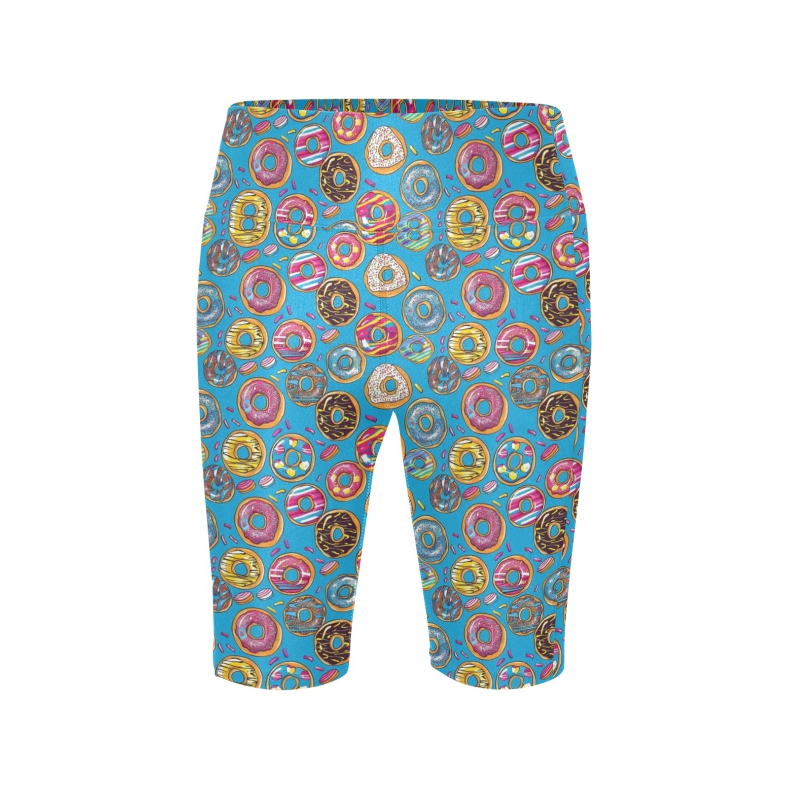 Doughnuts On Blue Women's Bike Shorts With Side Pockets