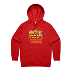 The Diet Starts Tomorrow, Hamburger, Fries, Pizza - Womens Hoodie Red Womens 2XL Womens Hoodie Food Printed In Australia