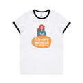 Women Who Read Are Dangerous Women's AS Colour Ringer Tee White Black Womens Ringer T-shirt Printed In Australia Reading