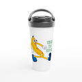 Banana, Time To Split White 15oz Stainless Steel Travel Mug Default Title Travel Mug food Globally Fulfilled