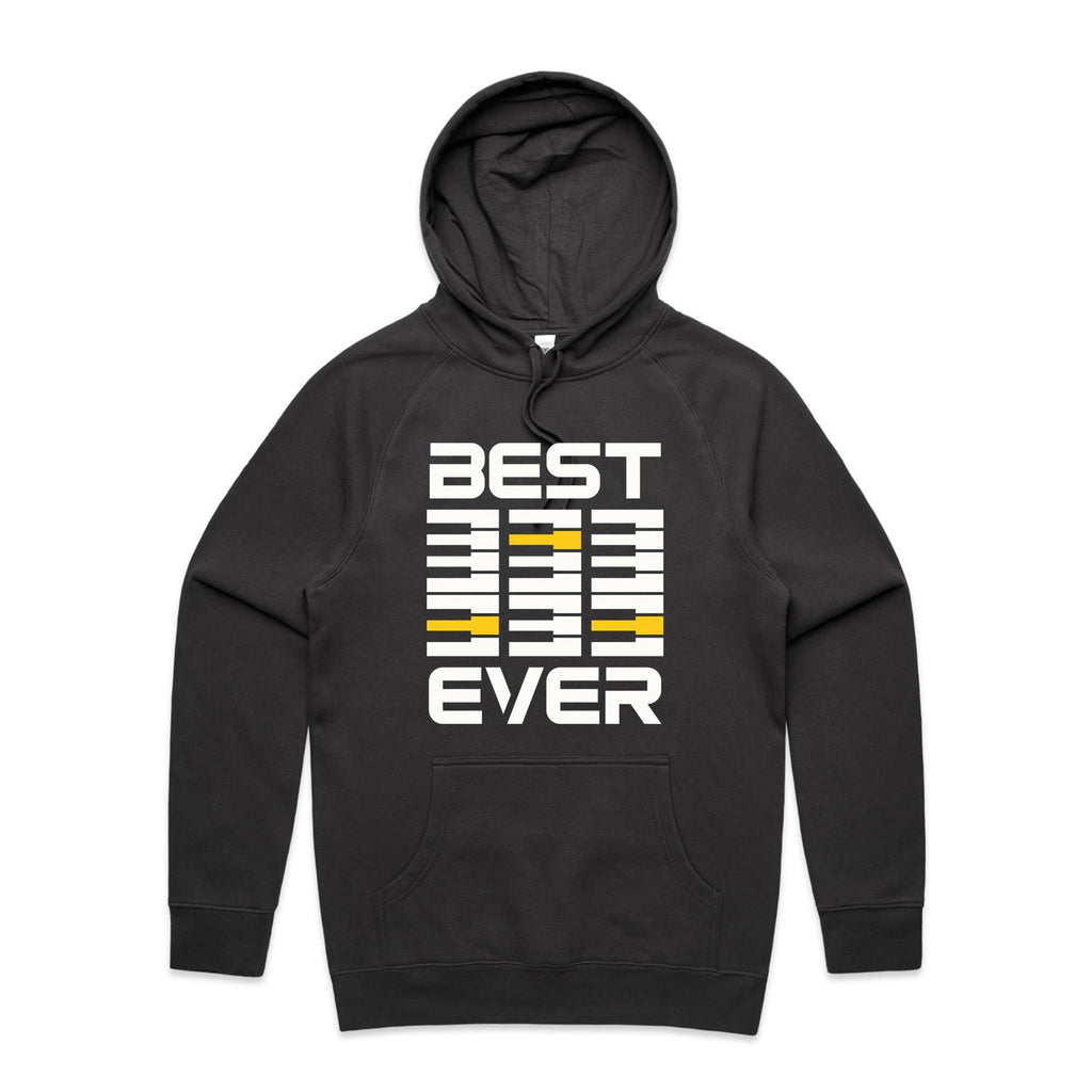 Best Dad Ever, Piano Keyboard - Mens Hoodie Coal Mens Hoodie Dad Music Printed In Australia