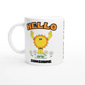 Personalised - Hello Sunshine - White 11oz Ceramic Mug with Colour Inside Ceramic White Personalised 11oz Mug customise Globally Fulfilled personalise Retro Summer