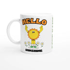 Personalised - Hello Sunshine - White 11oz Ceramic Mug with Colour Inside Ceramic White Personalised 11oz Mug customise Globally Fulfilled personalise Retro Summer