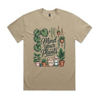 Mind Your Plants AS Colour Heavy Faded Tee Unisex Faded khaki Heavy Faded T-shirt Plants Printed In Australia