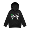 Alien And Astronaut Karate Kid's AS Colour Hoodie Black Kids Hoodie Printed In Australia