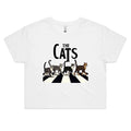The Cats Zebra Crossing Women's AS Colour Crop Tee White animal Printed In Australia