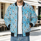 Dad Seagull Men's Casual Zip‑Up Bomber Jacket