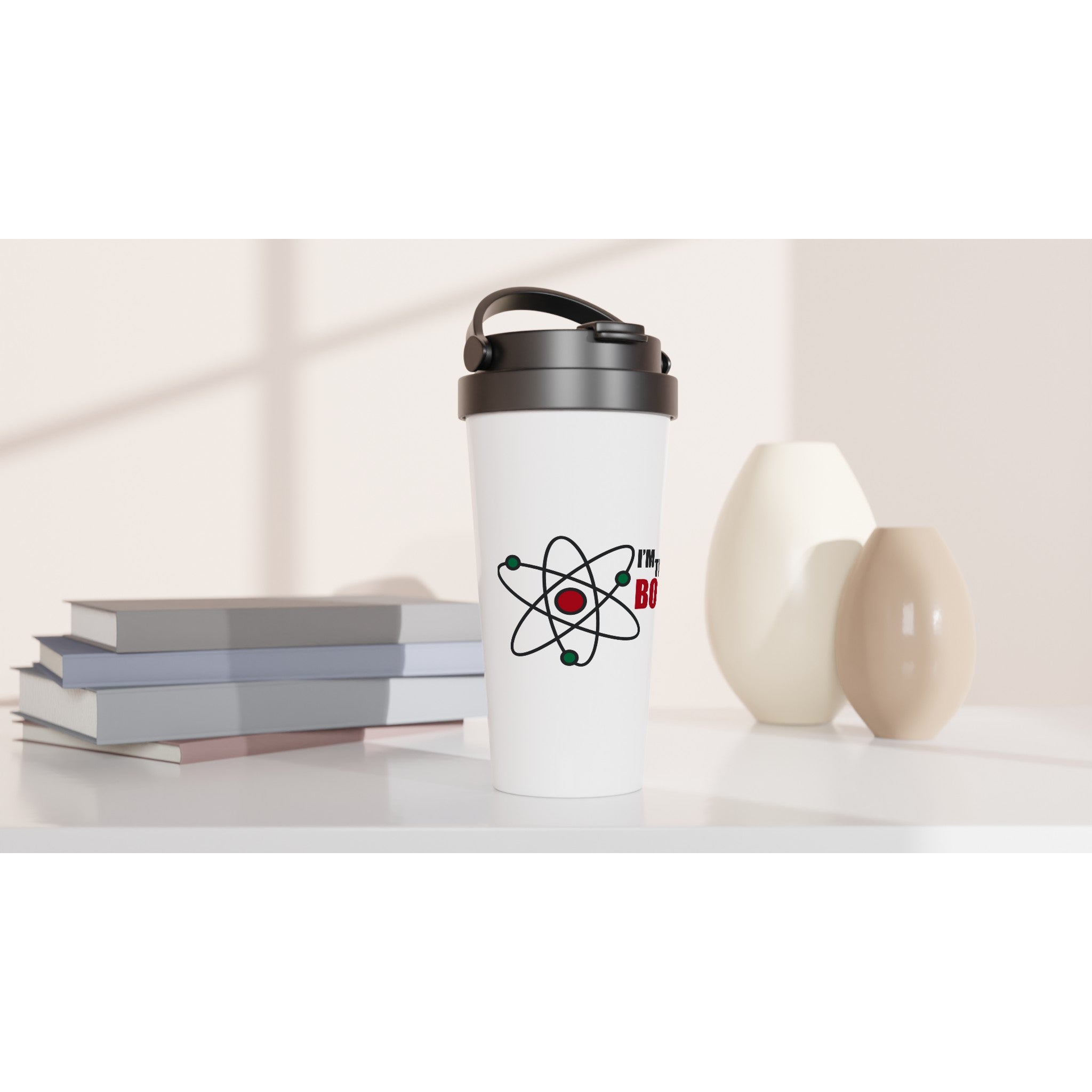 I'm The Bomb, Atom - White 15oz Stainless Steel Travel Mug Travel Mug Globally Fulfilled Science