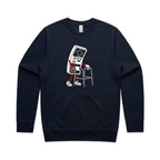 Retro Gamer AS Colour Stencil Crew Sweatshirt Unisex Navy Sweatshirt Games Printed In Australia