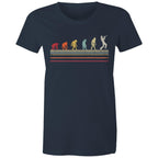 Trumpet Player Evolution - Womens T-shirt Navy Womens T-shirt Music Printed In Australia