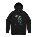 Astronaut Basketball - Mens Hoodie Black Mens Hoodie Printed In Australia Space