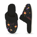 Space Women's Fur Trim Thick-Sole Indoor Slippers Women's Fur Trimmed Slippers Printed Offshore Space