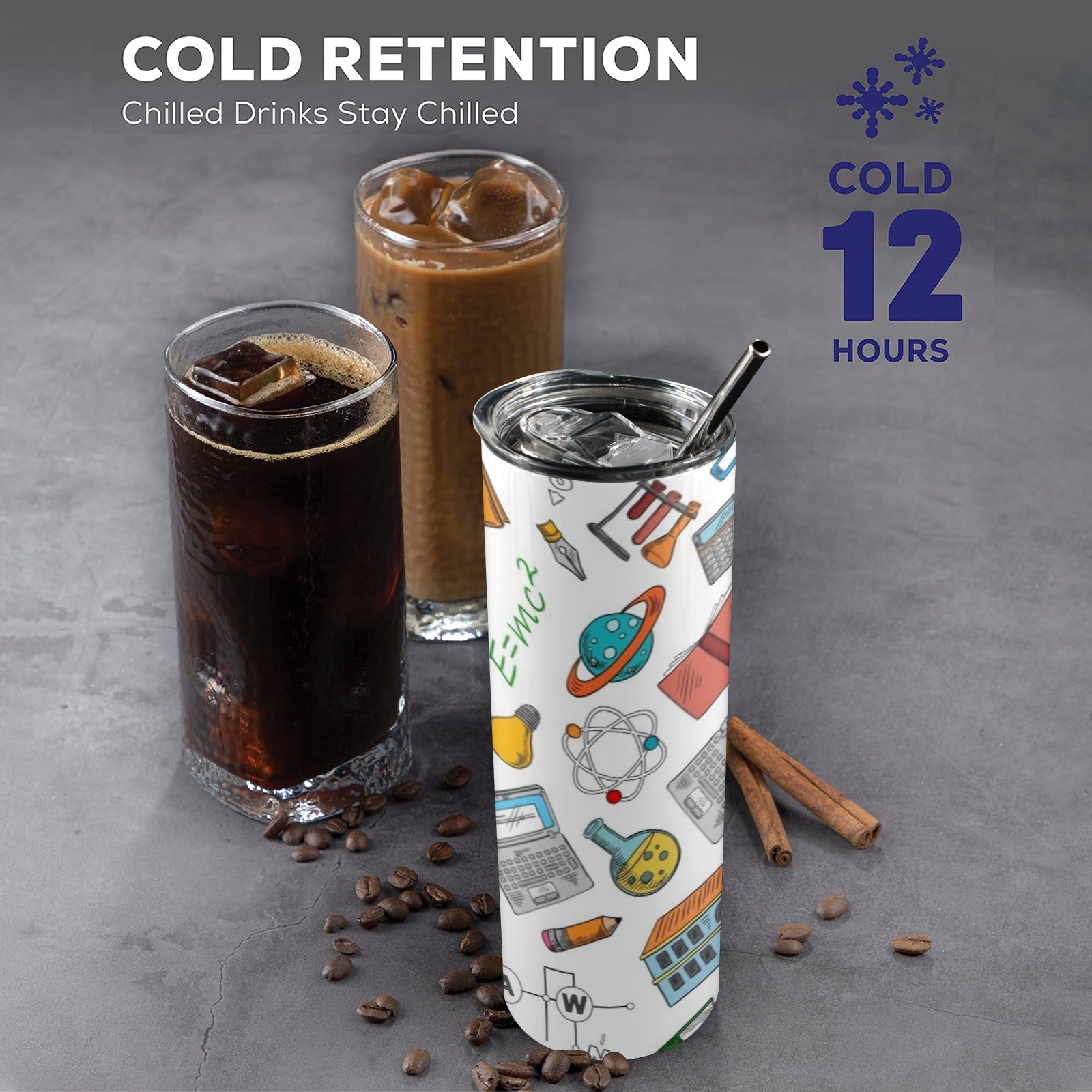 Science Time 20oz Tall Skinny Tumbler with Lid and Straw