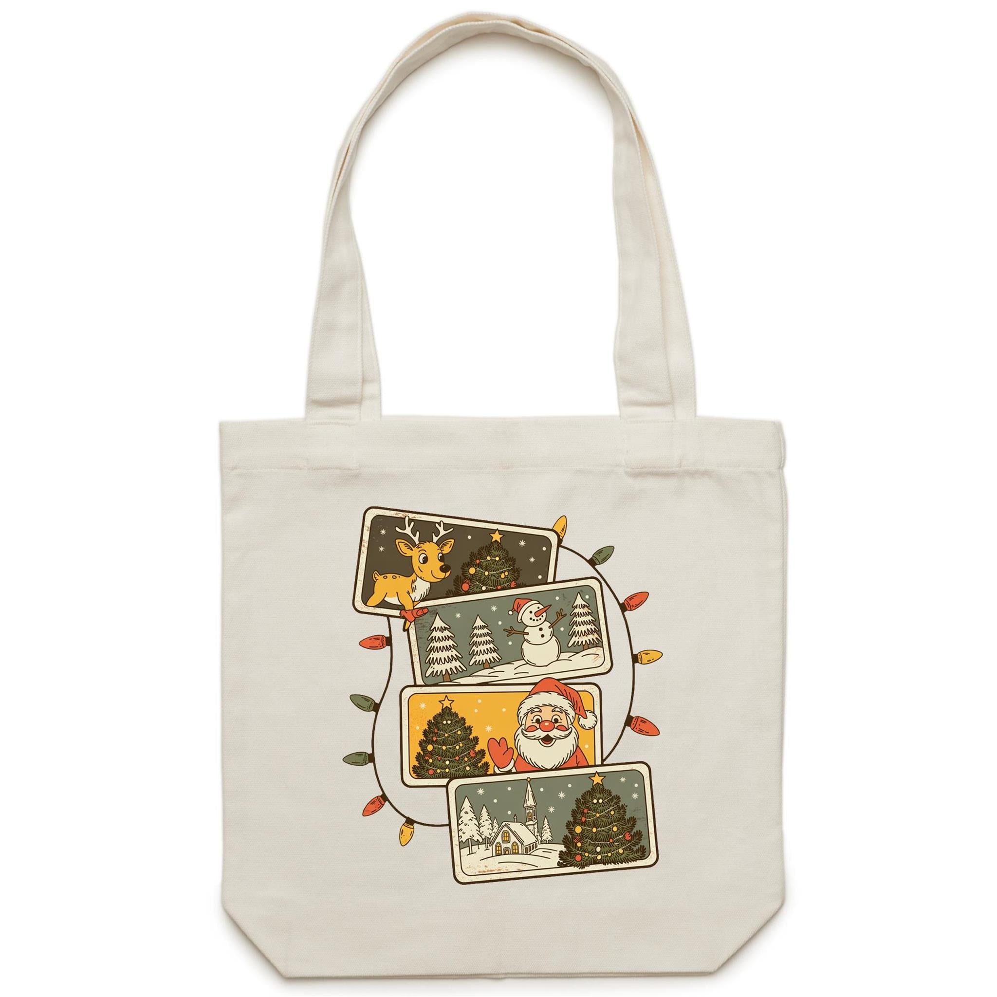 Retro Christmas Cards - Canvas Tote Bag