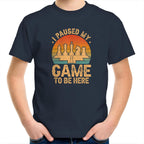 Chess, I Paused My Game To Be Here - Kids Youth T-Shirt Navy Chess Games Printed In Australia