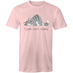 Cat, I Just Can't Today - Mens T-Shirt Pink Mens T-shirt animal Printed In Australia