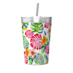 Bright Painted Tropical Small Stainless Steel Travel Mug Cup 12oz/350ml One Size Small Travel Mug Plants Printed Offshore