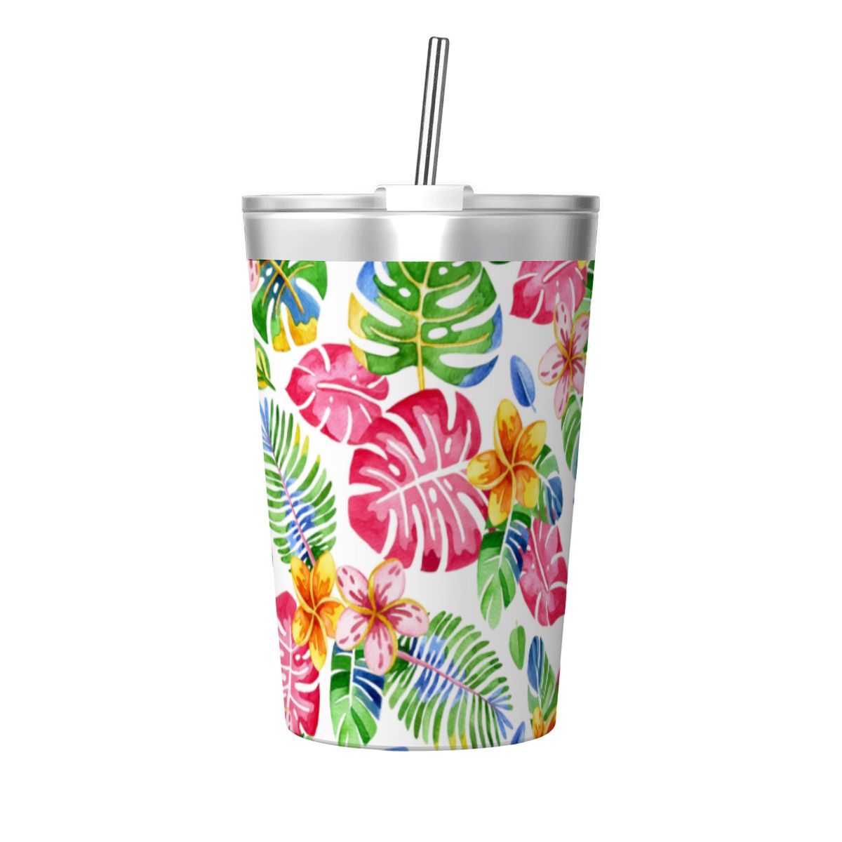Bright Painted Tropical Small Stainless Steel Travel Mug Cup 12oz/350ml