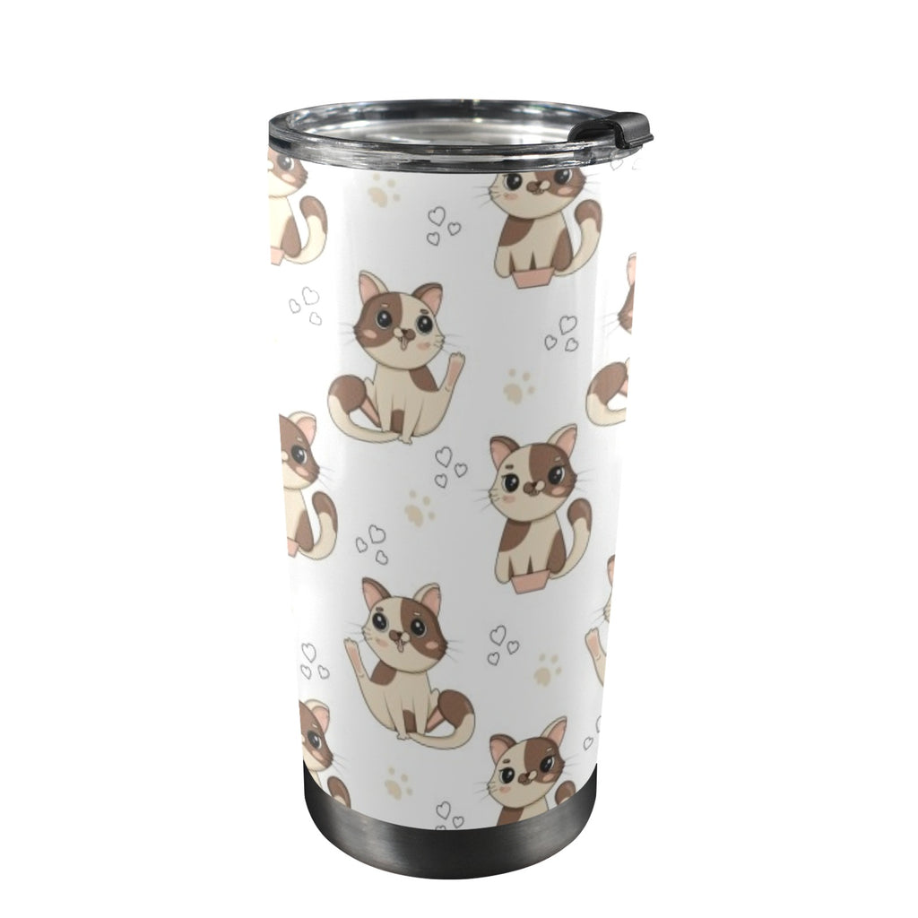 Cheeky Cats 20oz Mobile Tumbler with Lid (Black Lock) One Size 20oz Travel Mug animal Printed Offshore