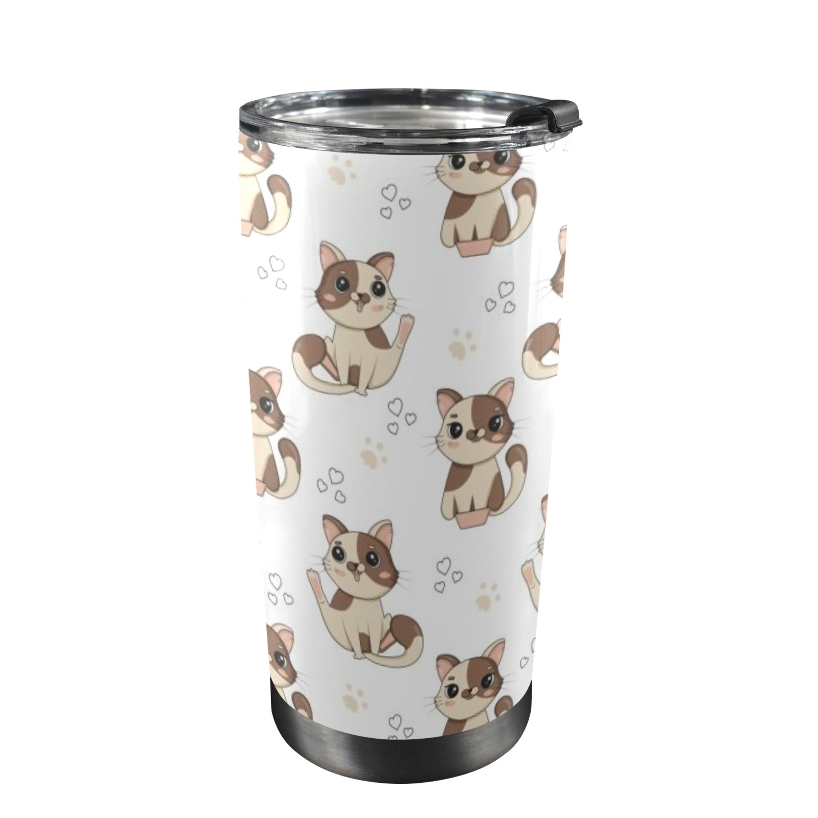 Cheeky Cats 20oz Mobile Tumbler with Lid (Black Lock) One Size 20oz Travel Mug animal Printed Offshore
