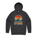 In My Head I'm Playing My Guitar - Mens Hoodie Asphalt Marle Mens Hoodie Music Printed In Australia