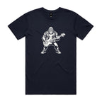 Gorilla Bass Player Men's AS Colour T-shirt Navy Mens T-shirt animal Music Printed In Australia