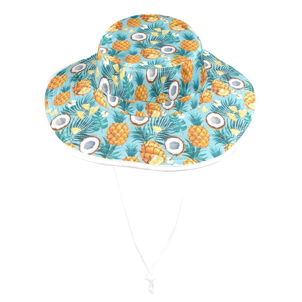 Pineapple Coconut Wide Brim Bucket Hat Wide Brim Bucket Hat Food Printed Offshore
