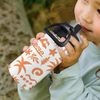 Orange Surf - 12oz Kids Water Bottle with Straw Lid
