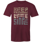 Keep Life Simple - Mens T-Shirt Burgundy Mens T-shirt Positivity Printed In Australia