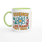 Personalised - Science, Like Magic But Real - 11oz Ceramic Mug Ceramic Green Personalised 11oz Mug Globally Fulfilled Science